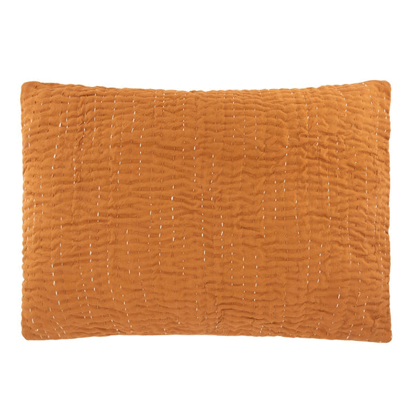 Copper Brown Botanical Cotton Pillow Cover