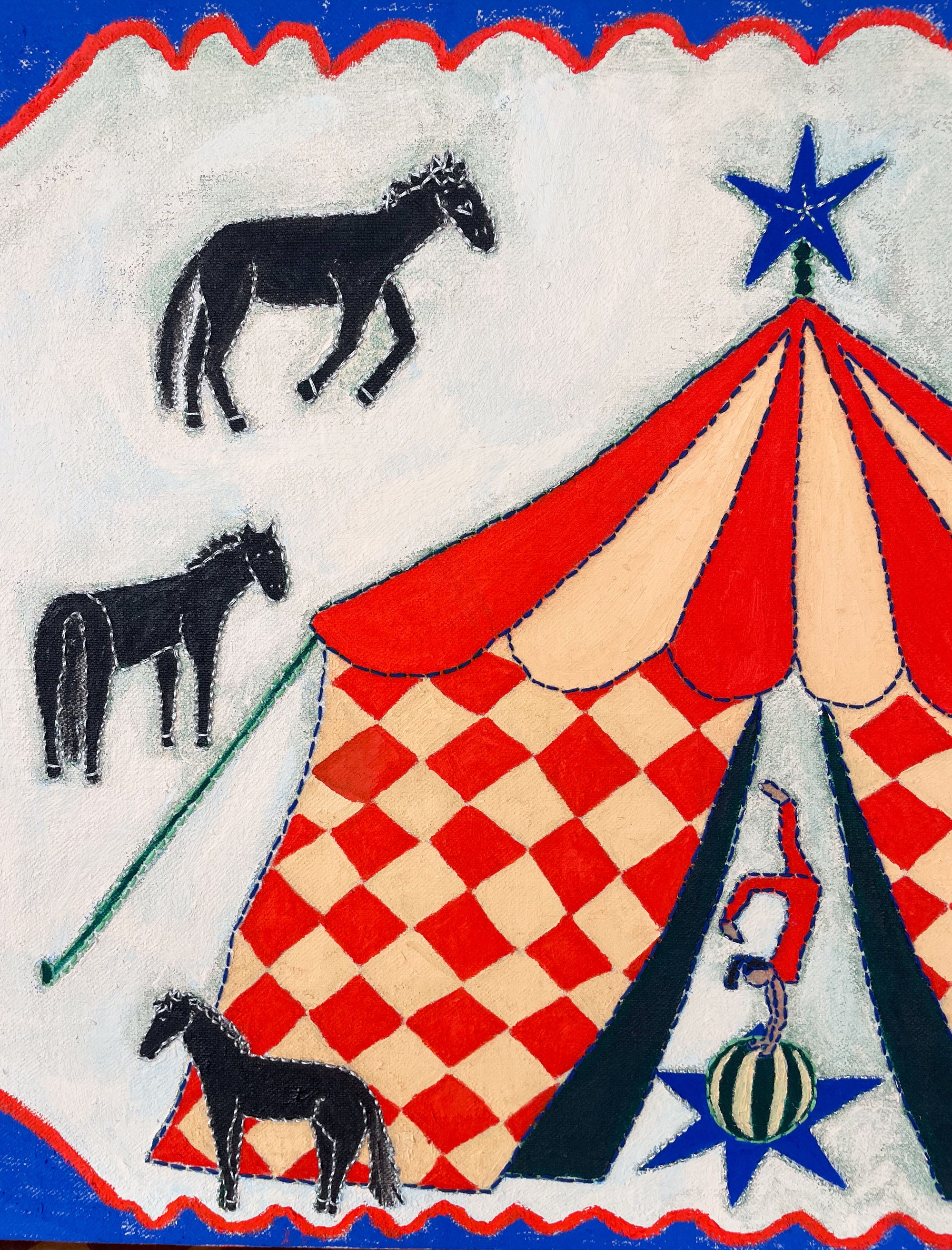 Horses at the Circus, Original Painting