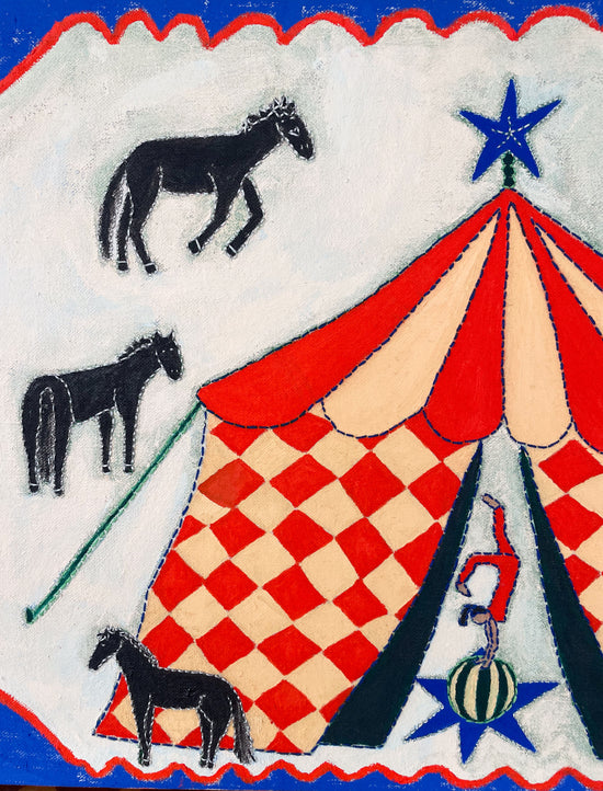 Horses at the Circus, Original Painting