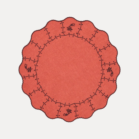 Jasmim Placemat, Terracotta with Brown