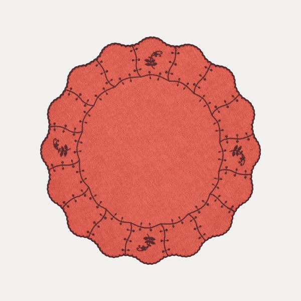 Jasmim Placemat, Terracotta with Brown
