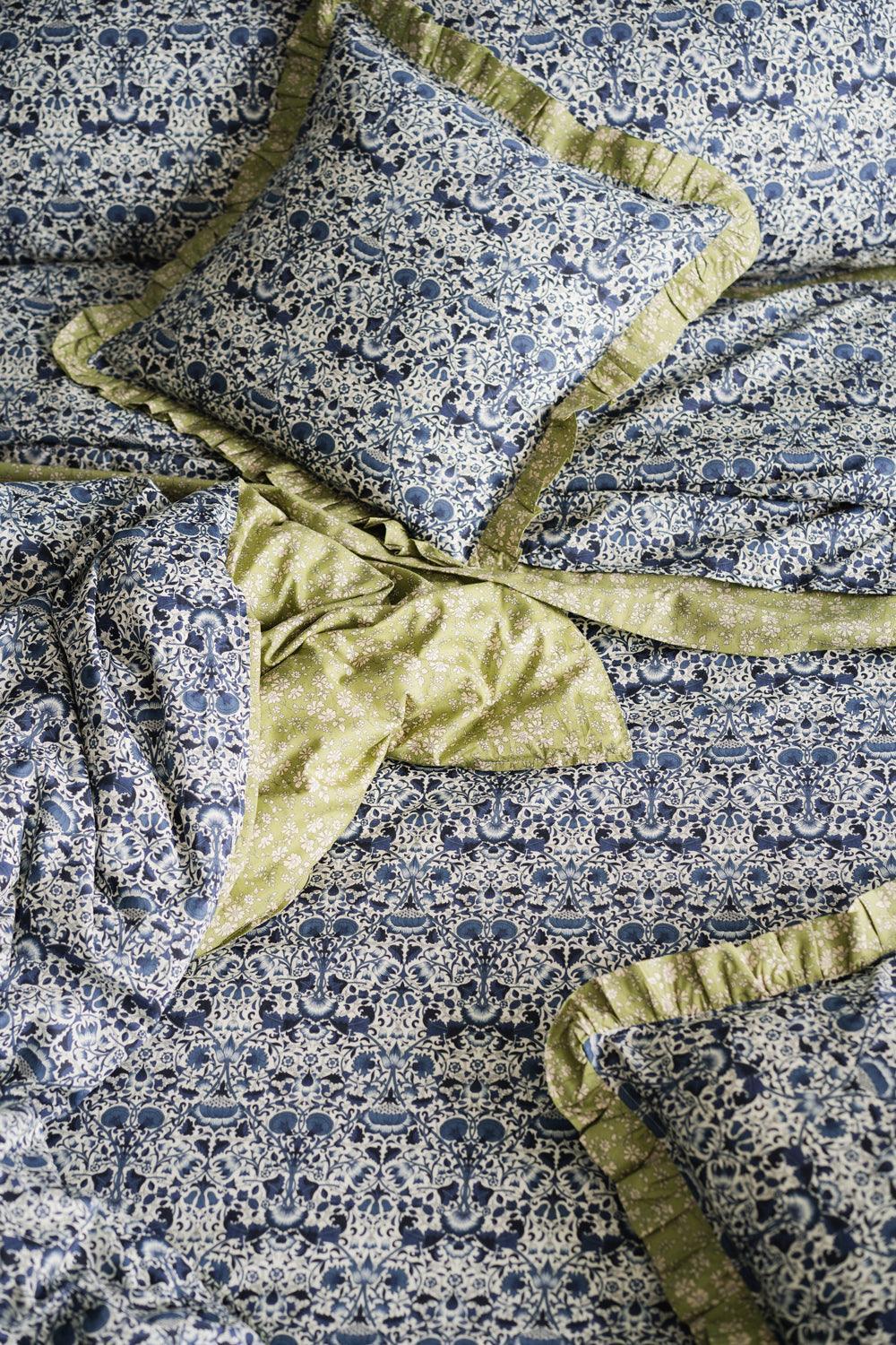 Reversible Heirloom Quilt Made With Liberty Fabric Lodden & Capel Pistachio