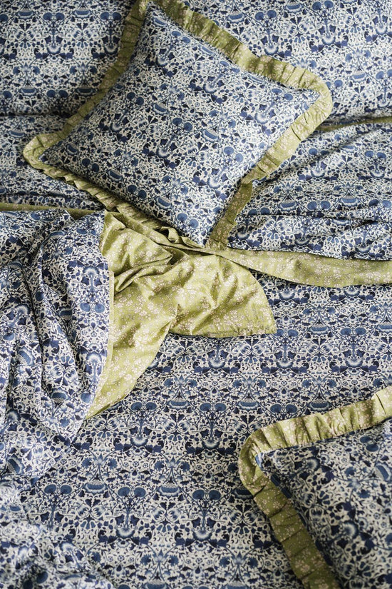 Reversible Heirloom Quilt Made With Liberty Fabric Lodden & Capel Pistachio