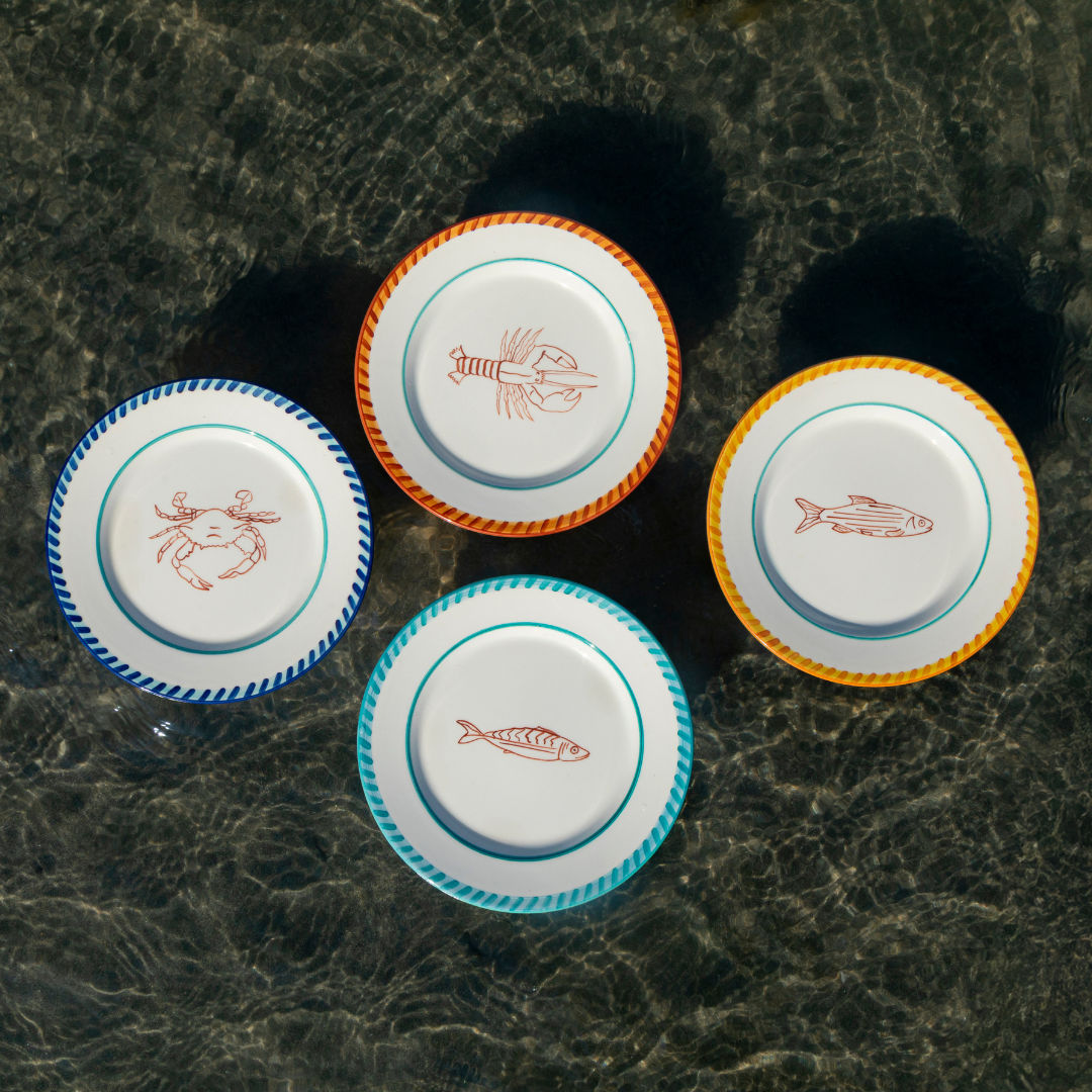 Fish Dessert Plate Set-Of-Two