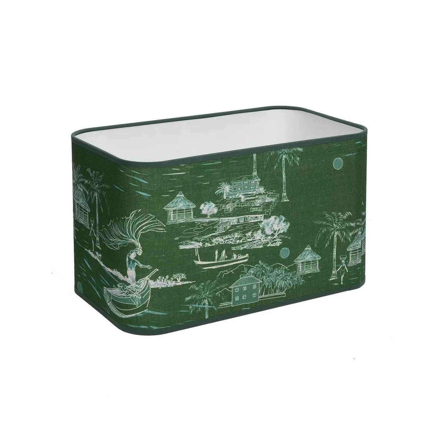 Banana Island Palm Green Oblong 16" Lampshade
