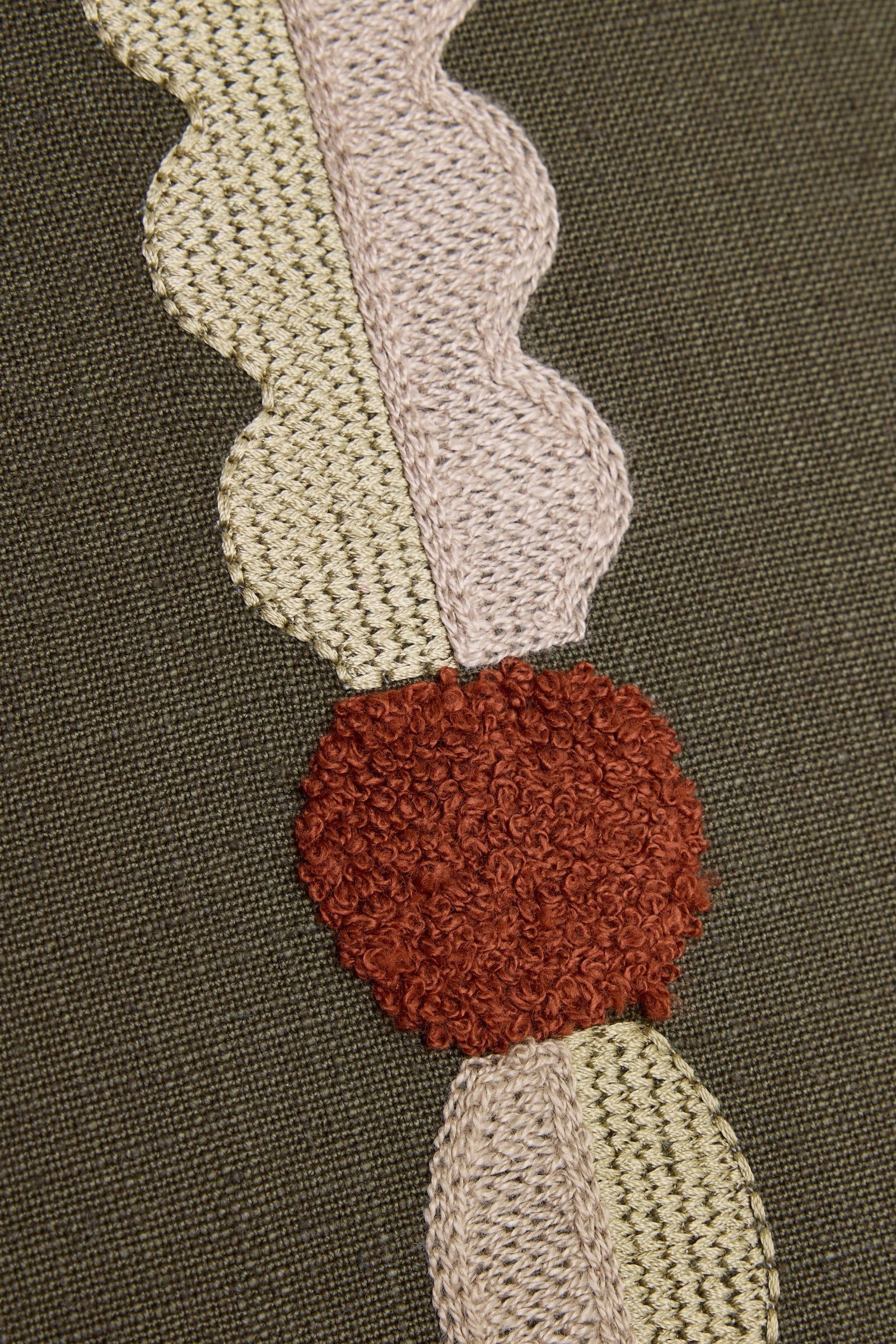 Marigold Cushion Cover - Green + Terracotta