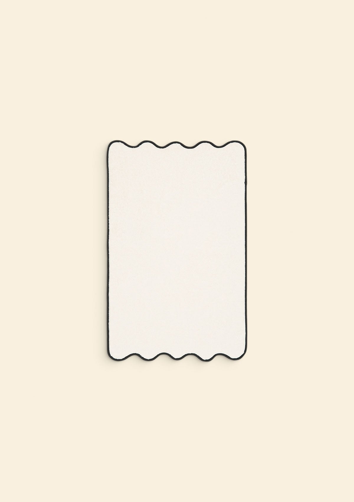 Ivory & Black Cotton Wavy Bath Mat