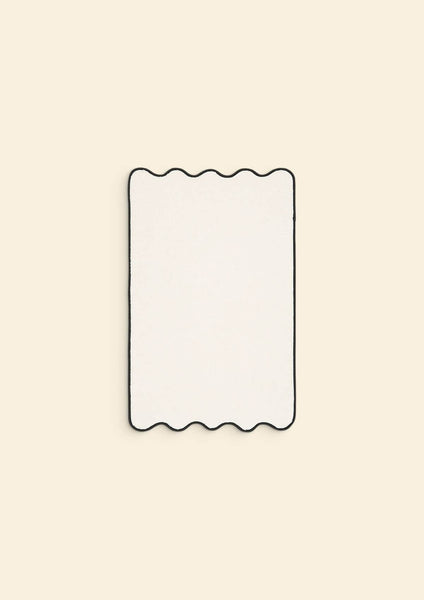 Ivory & Black Cotton Wavy Bath Mat