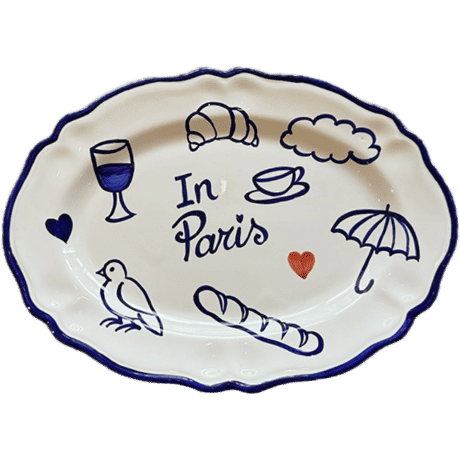 Oval Plate In Paris Blue