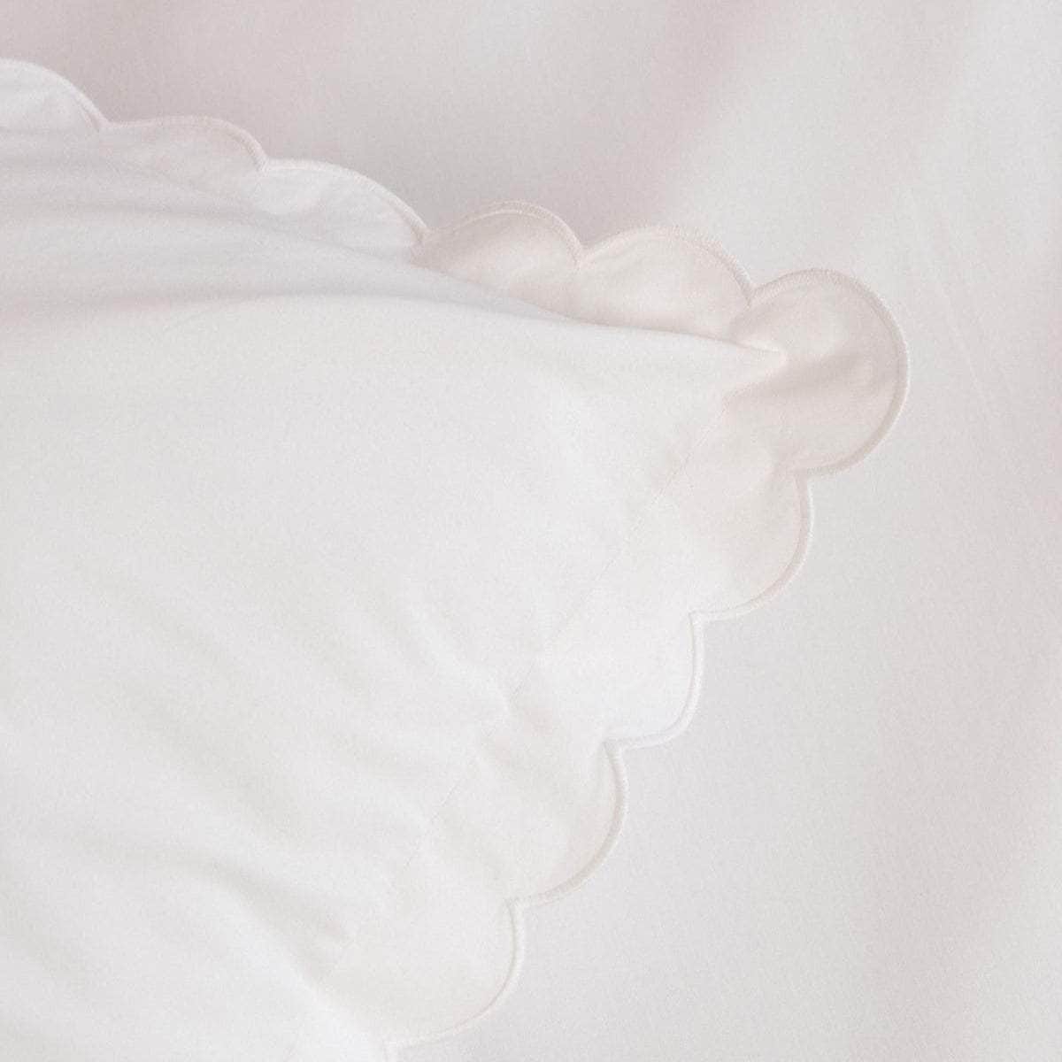 The Scalloped Pillowcases in White Cotton Percale (Set of 2)