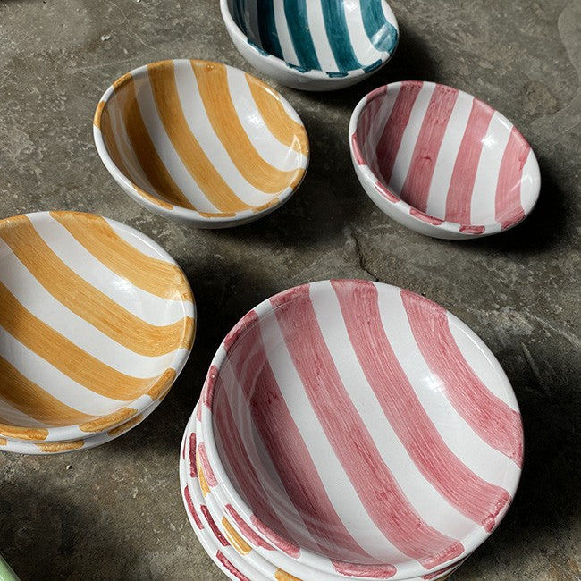 Bowl 14 cm – Striped Pink