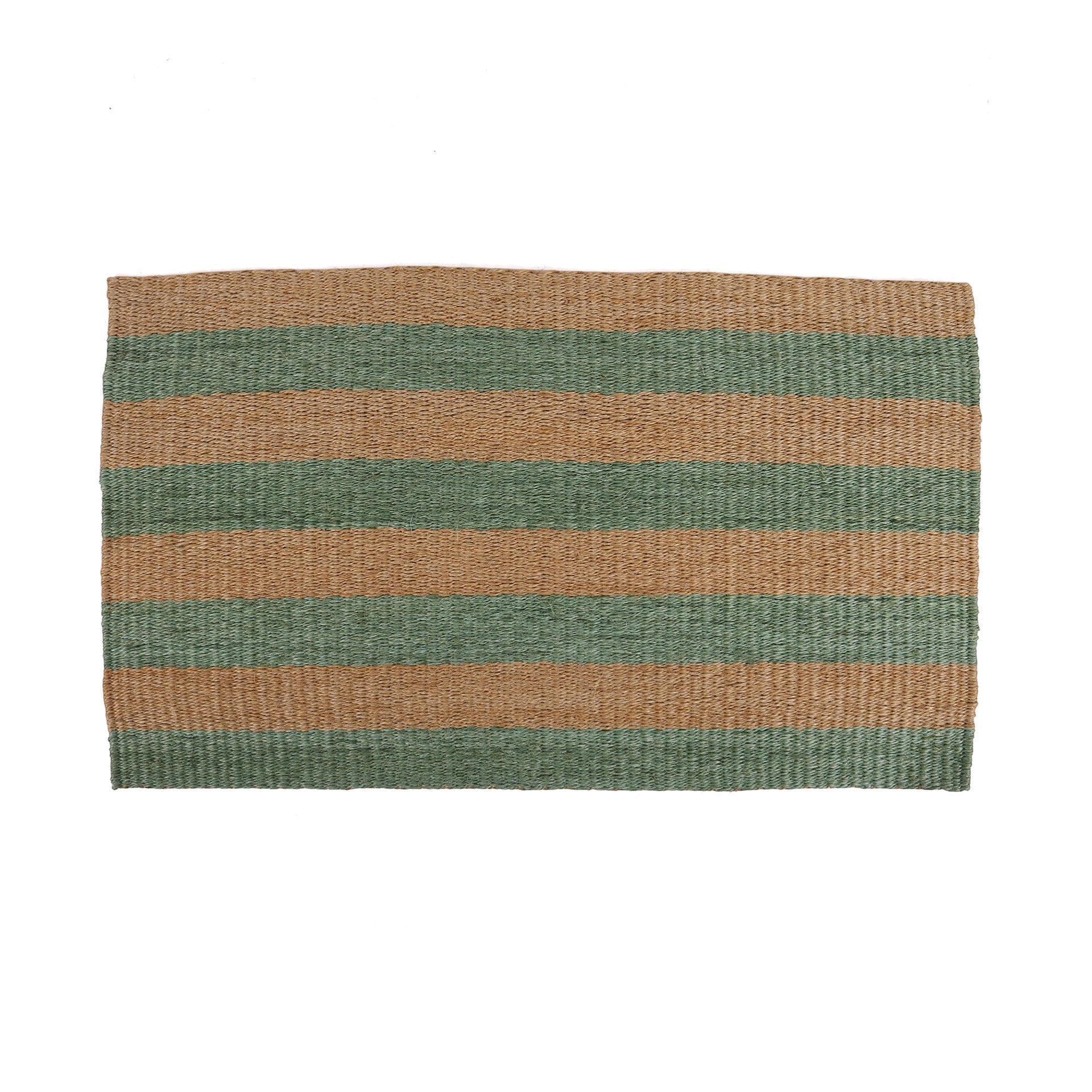 LENGO: Green & Brown Woven Sisal Doormat