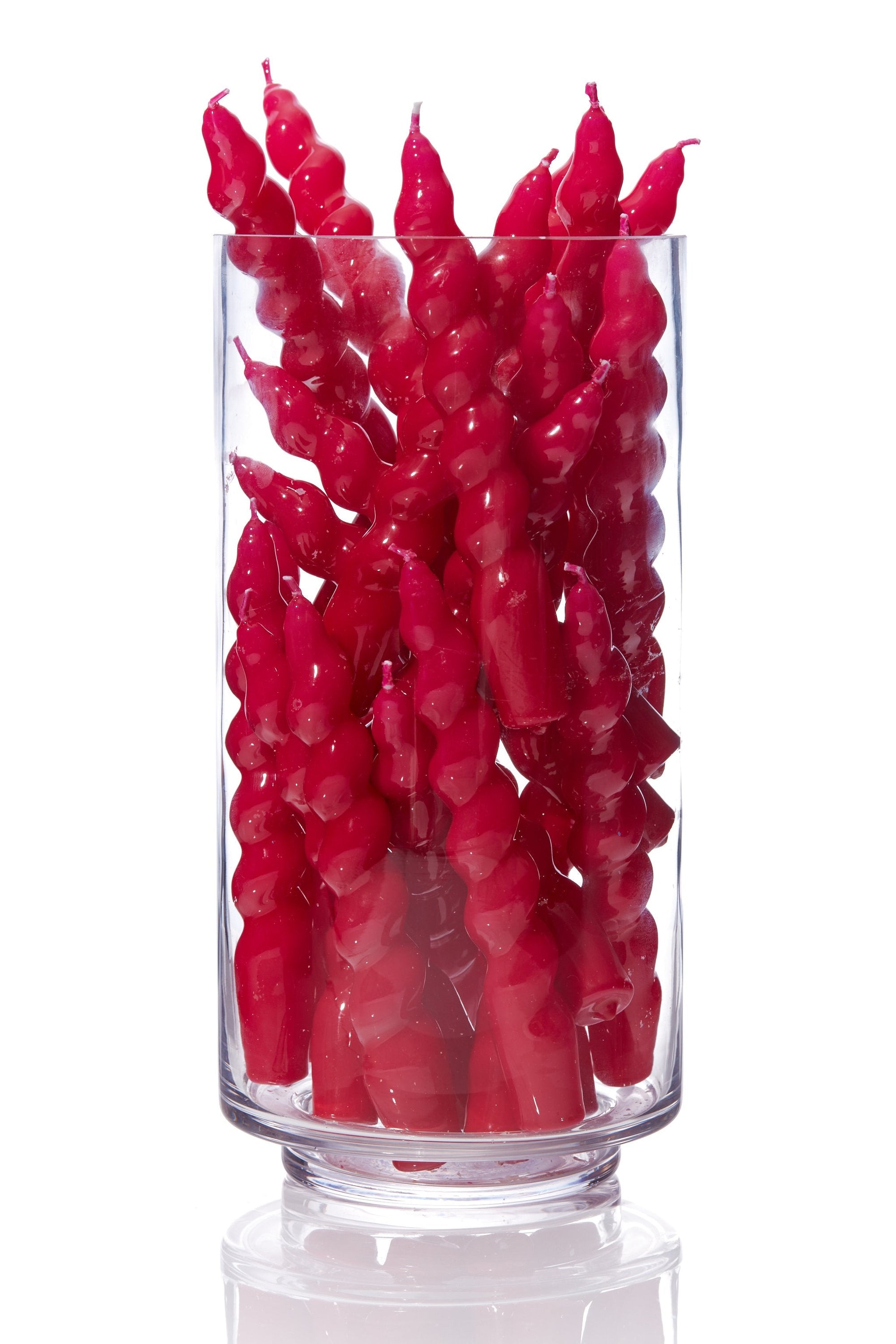 Spiral Taper Candle | Magenta Candlesticks