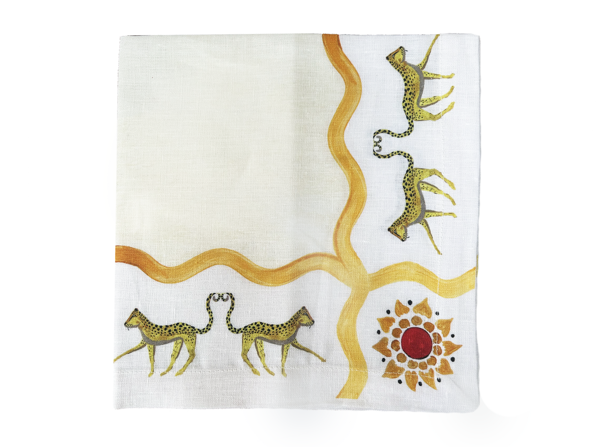 Floral Leopard Linen Napkin