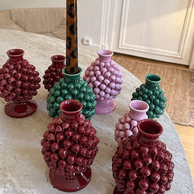Pigna Candle Holder Burgundy – Medium