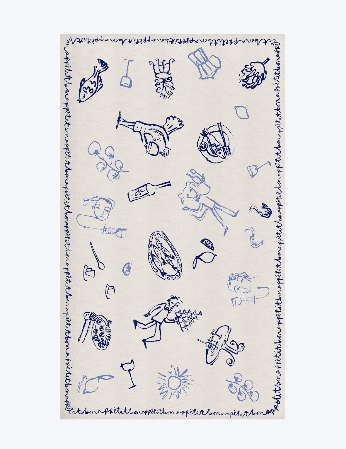 Bon Appétit Linen Tablecloth