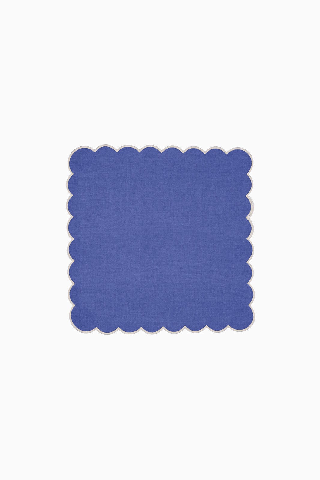 Zero-Waste Scalloped Linen Napkins klein blue - Set of 2