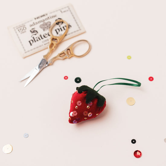The Velvet Sequin Strawberry Hanging Decoration