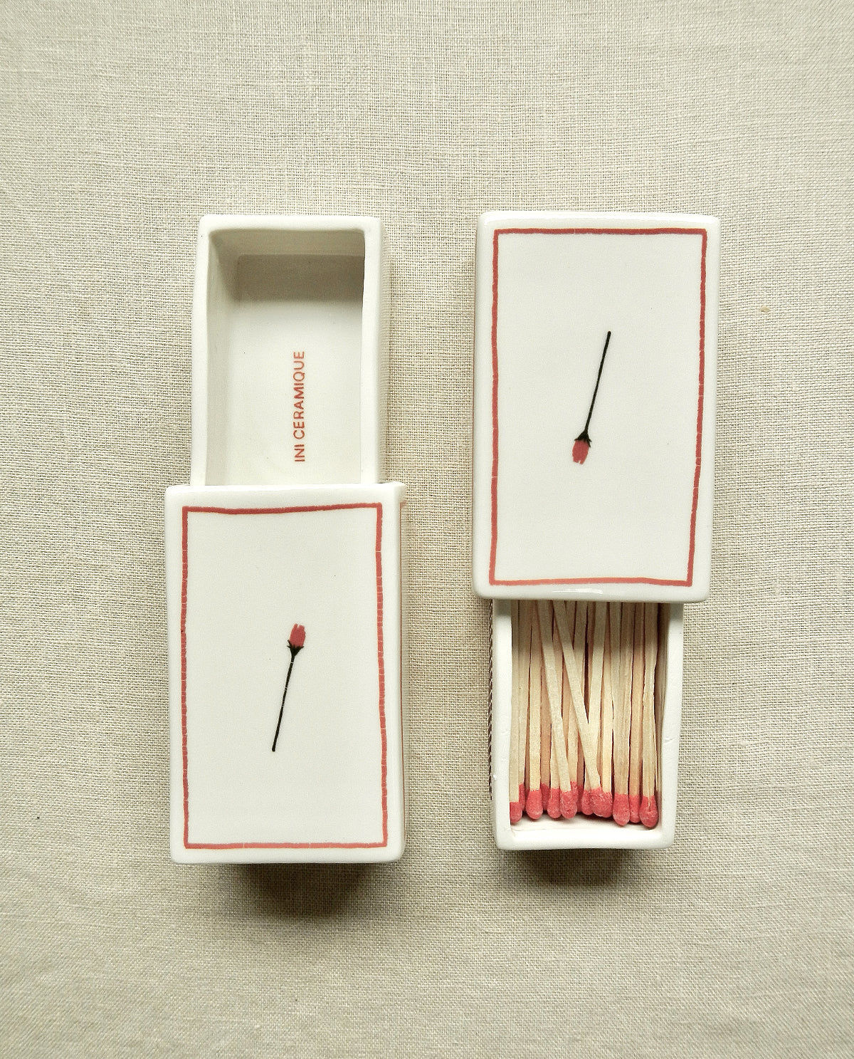 ‘Rose’ Ceramic Matchbox