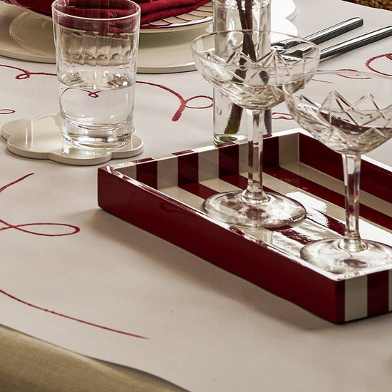 Small Burgundy Striped Tray
