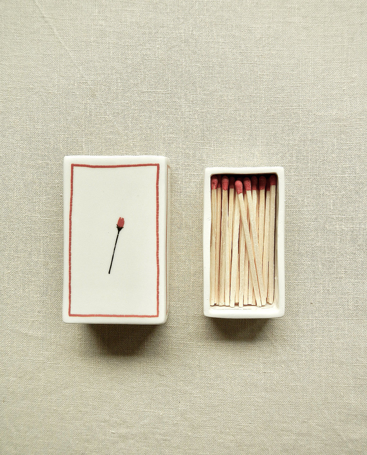 ‘Rose’ Ceramic Matchbox