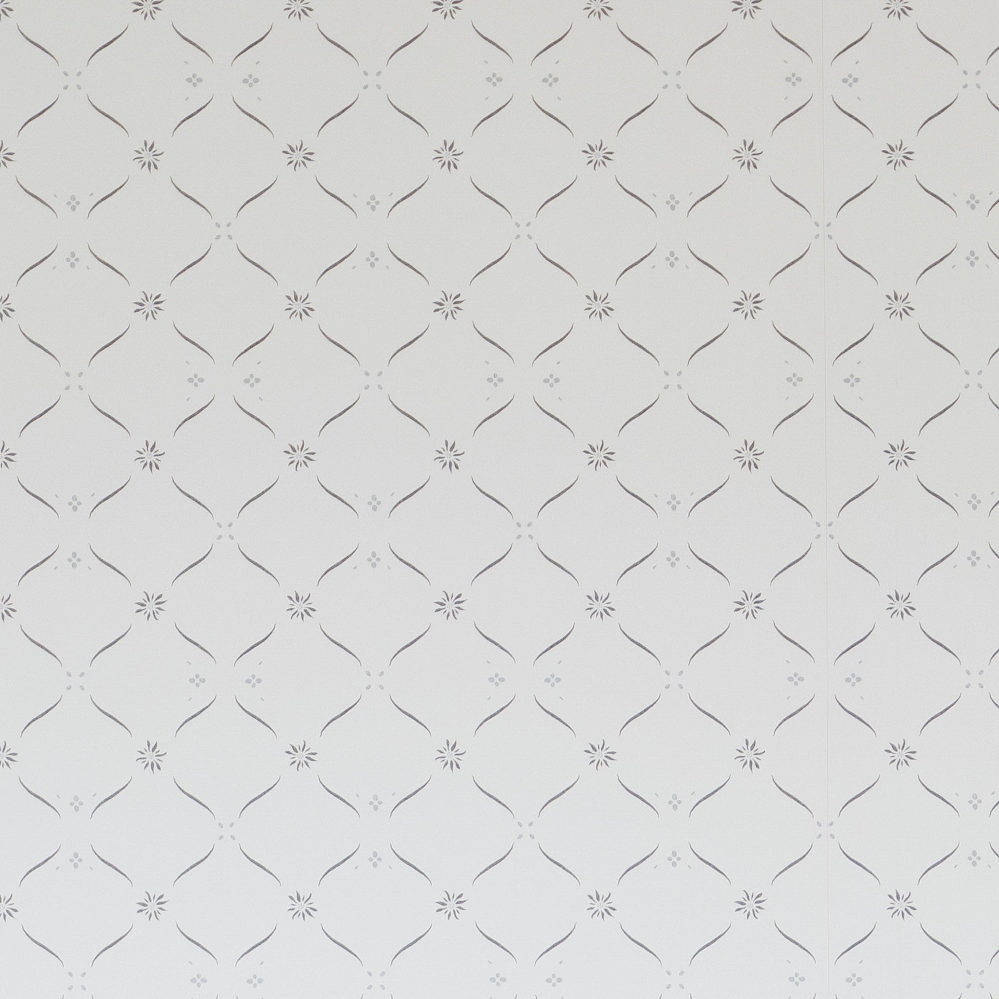 Edelweiss Trellis Wallpaper - Loden and Bryony Blue on White