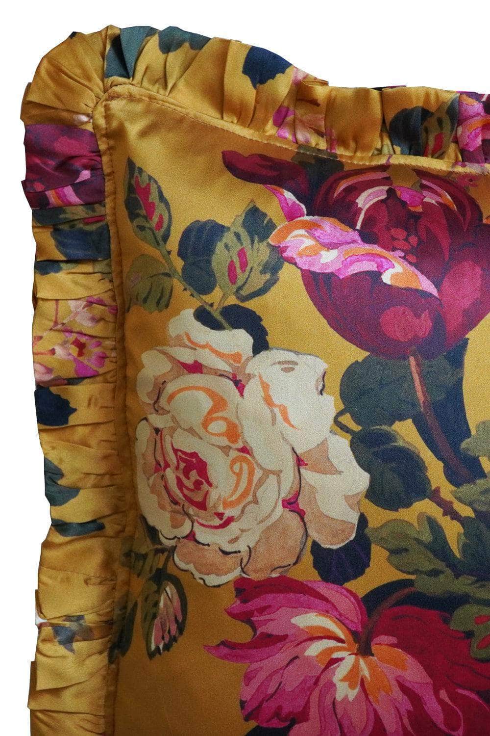 Silk Oblong Ruffle Cushion Made With Liberty Fabric Stately Kristina
