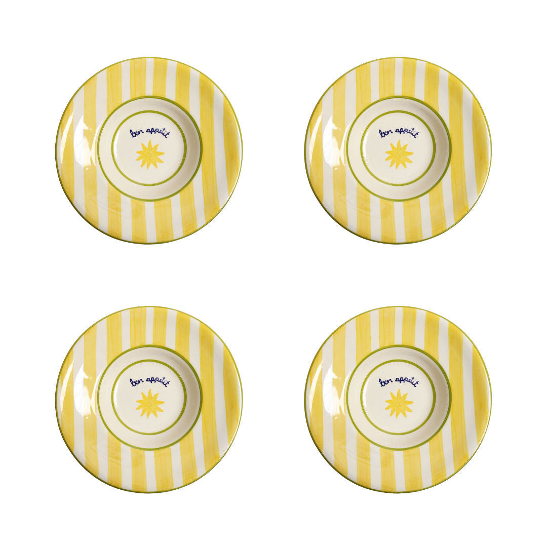 Loulou Yellow Pasta Plates Set-Of-Four