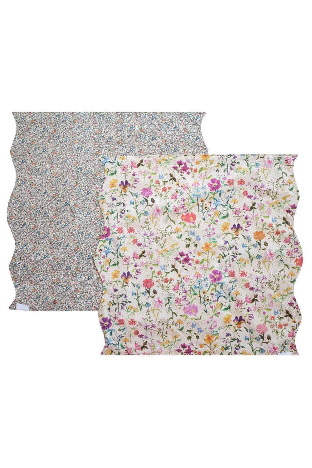 Reversible Wavy Napkin Set Made With Liberty Fabric Linen Garden