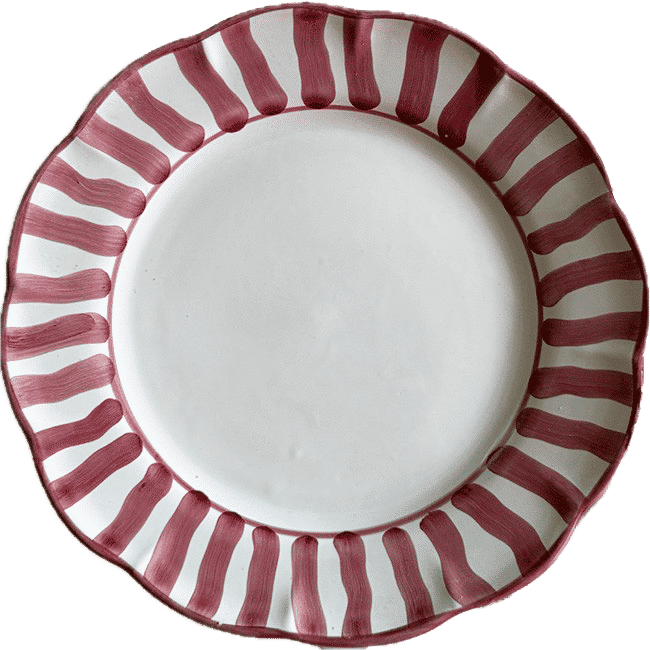 Sole Plate 25cm Bordeaux Stripe