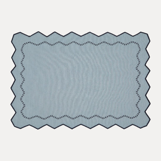 Alba Linen Placemat in Blue and Grey