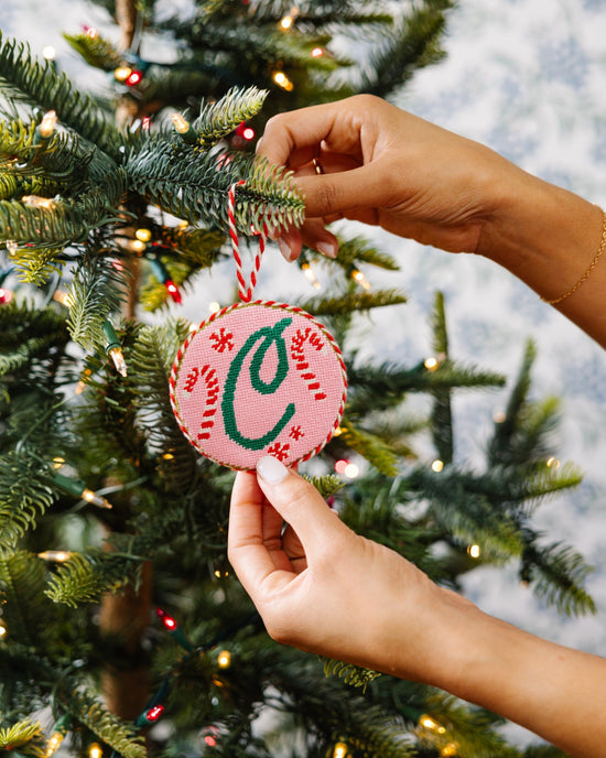 Needlepoint Monogram Ornament - C