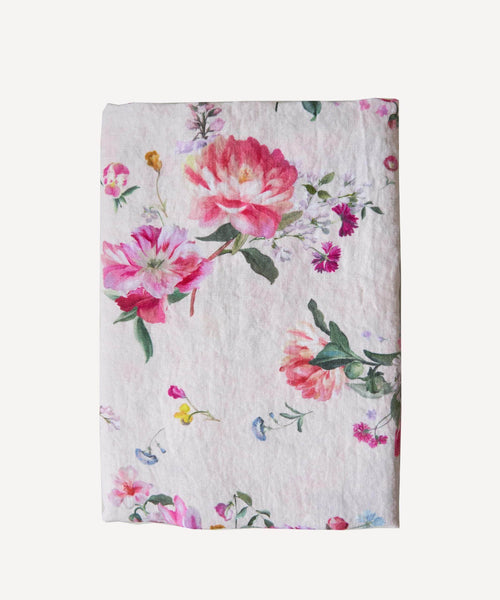 Peony Bloom Linen Tablecloth