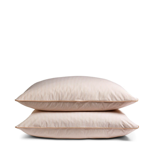 Luxury Organic Clay Pink Striped Pillowcases