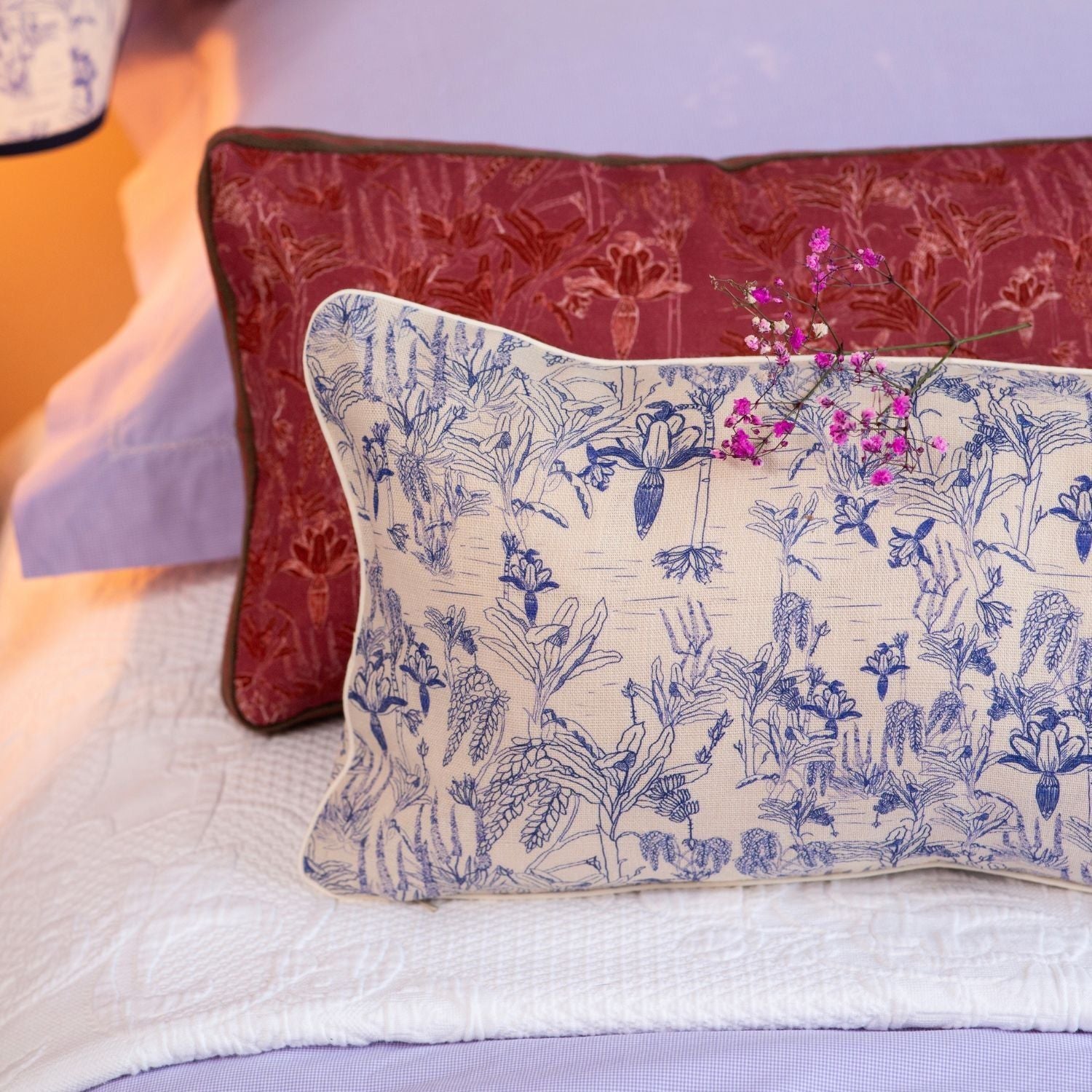 Tropicalia | Porcelain Blue Small Cushion