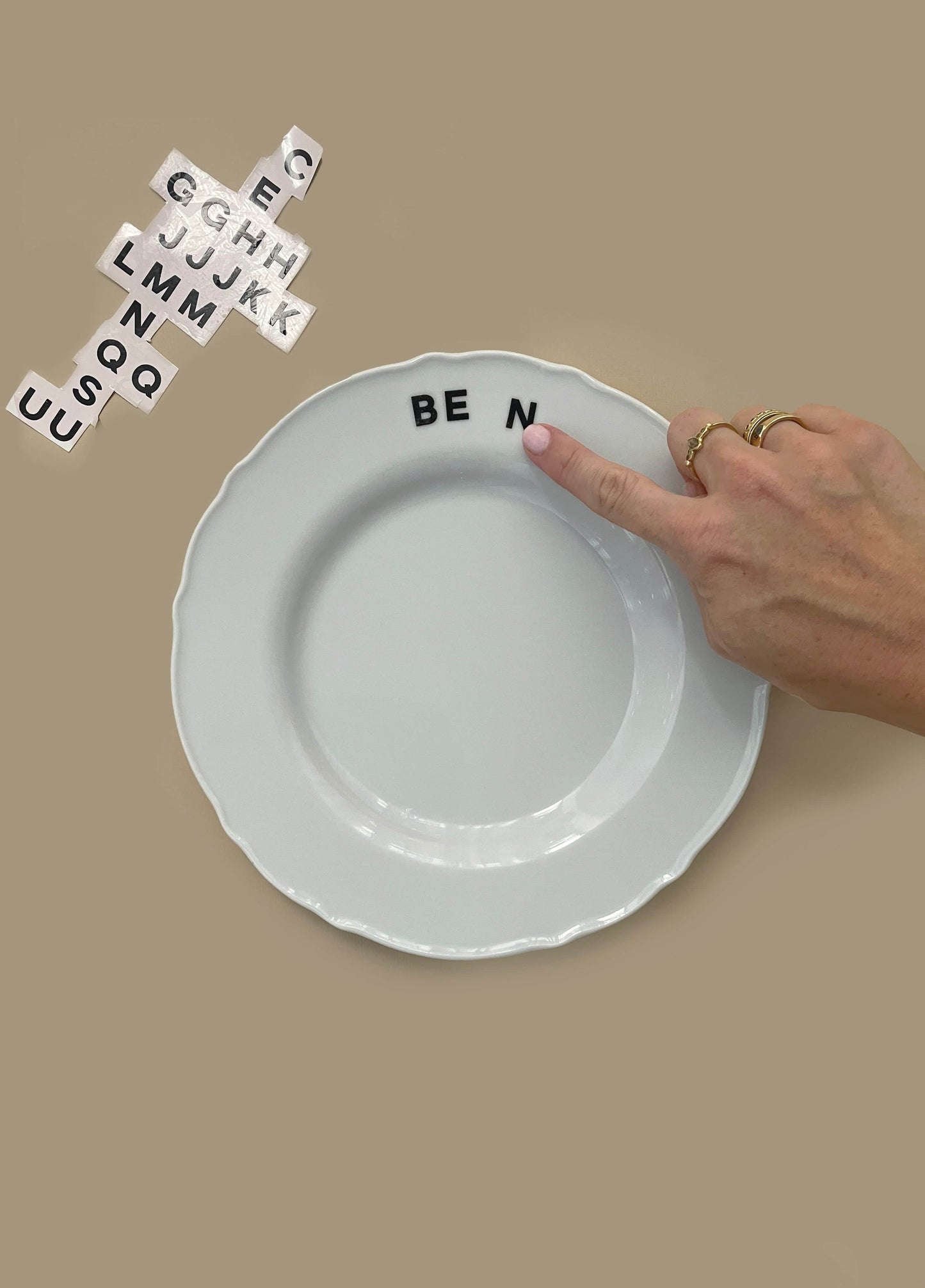 Alphabet Type DIY Plate Sticker Decoration