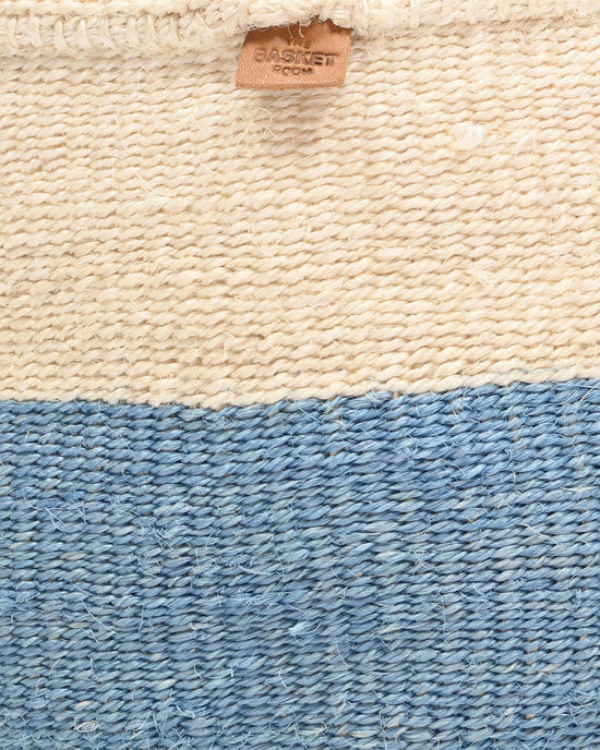 MKOA: Sky Blue Colour Block Woven Basket