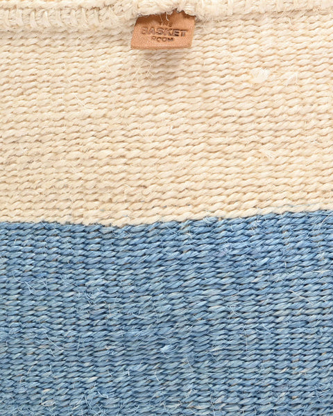 MKOA: Sky Blue Colour Block Woven Basket