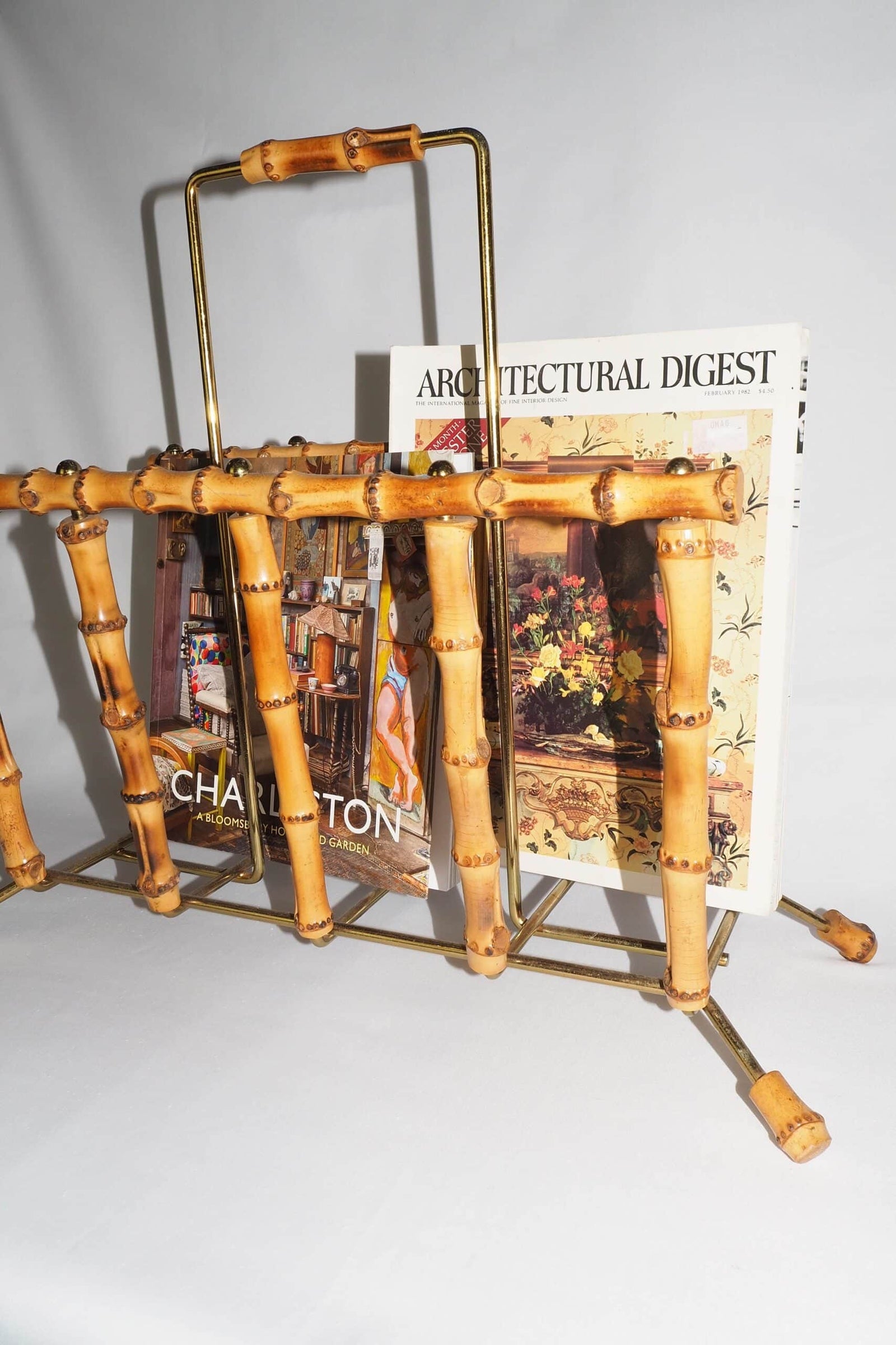 Vintage Bamboo Magazine Rack