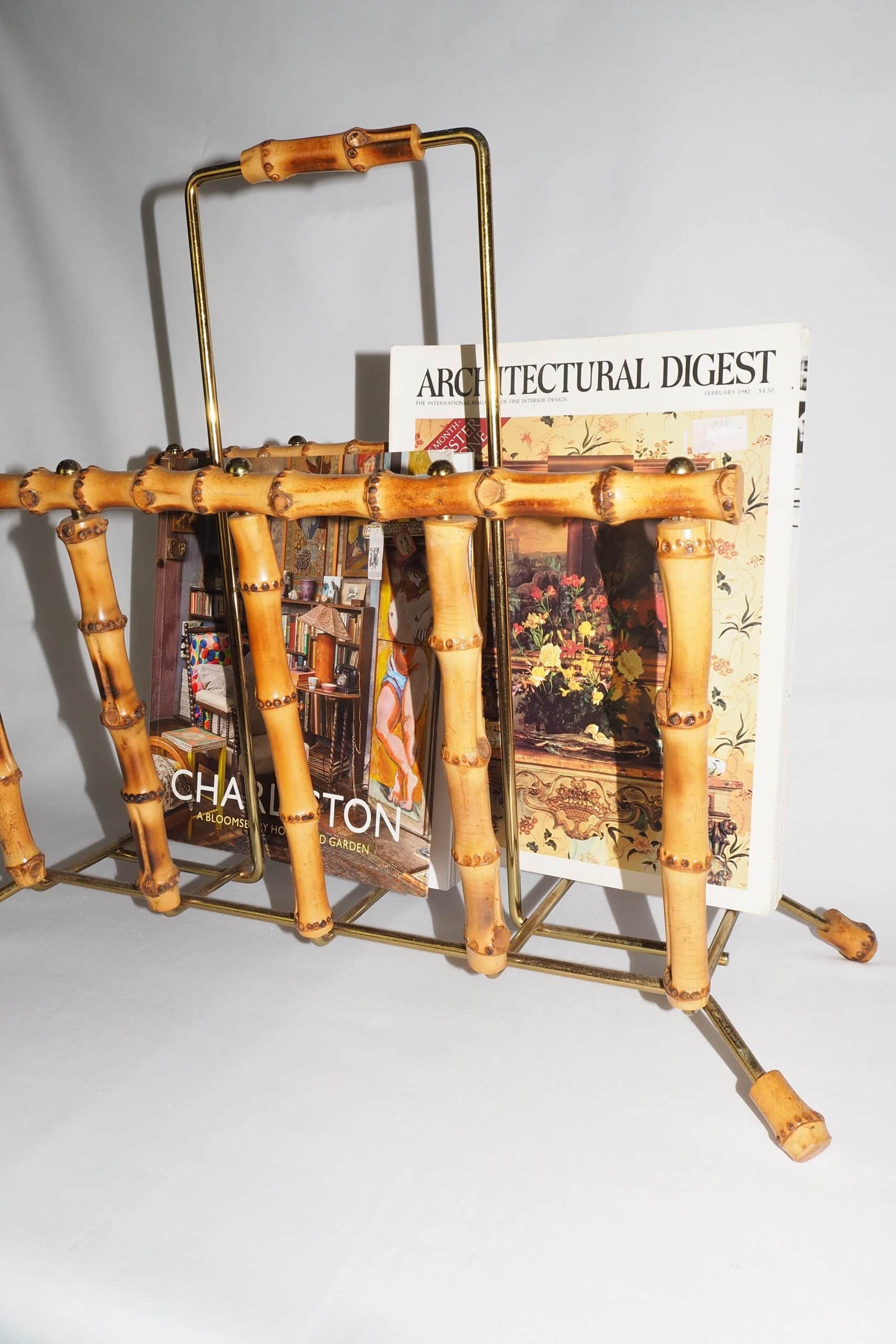 Vintage Bamboo Magazine Rack