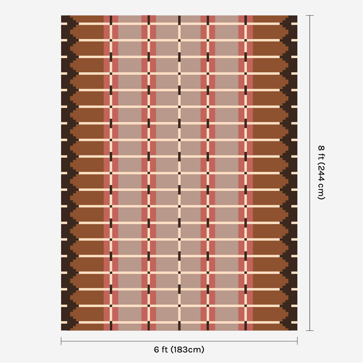 Corbie Flatweave Rug - Taupe Brown-
