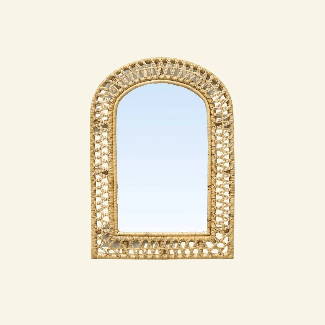 Royal Arch Rattan Mirror