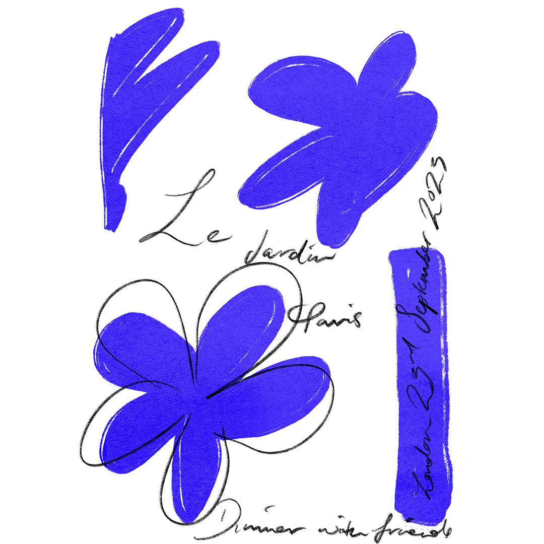Le Jardin Blue Art Print