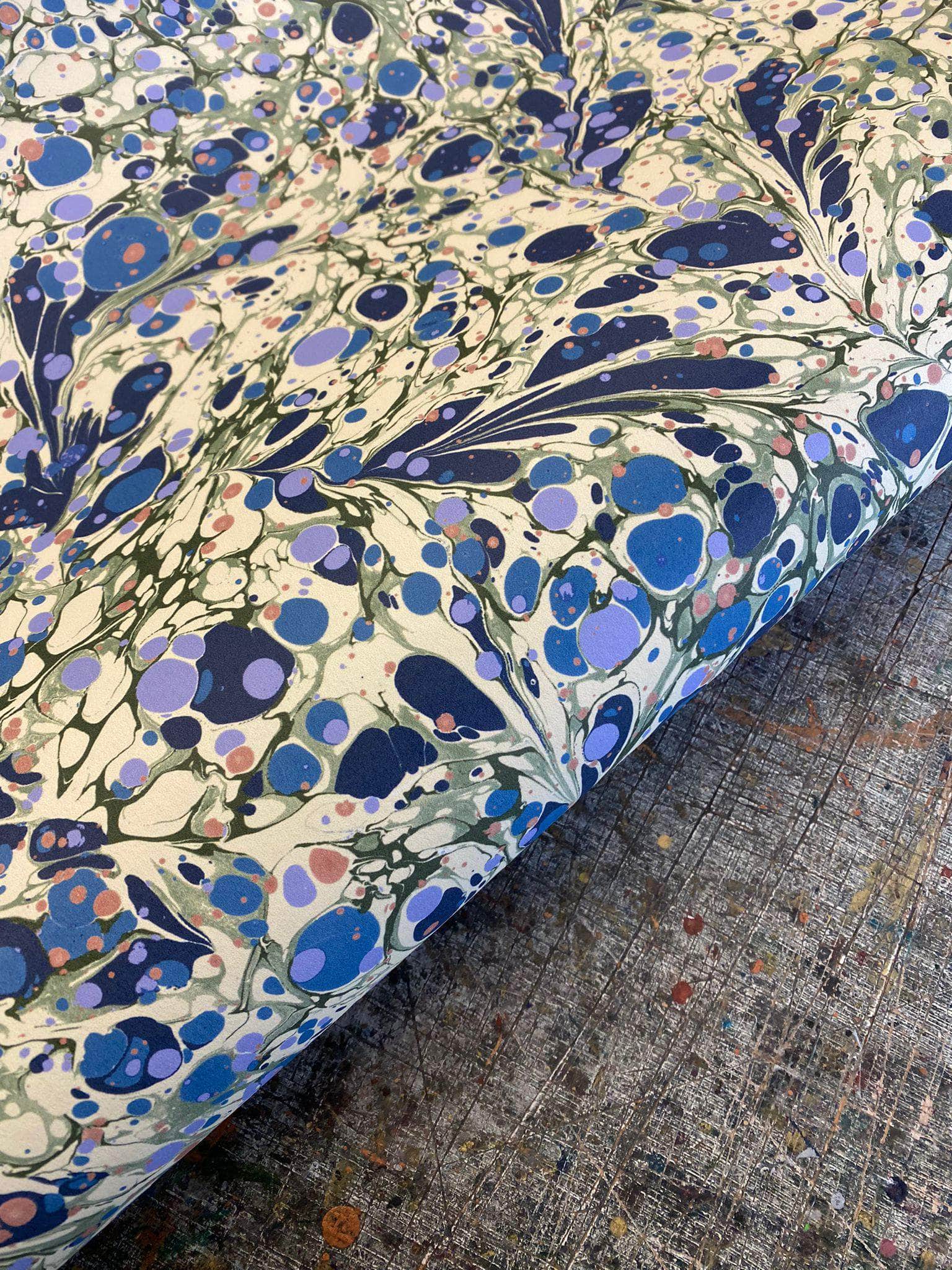 Marbled Wallpaper - 'Juniper' Colour: Blue Anise - Eco Non-Woven