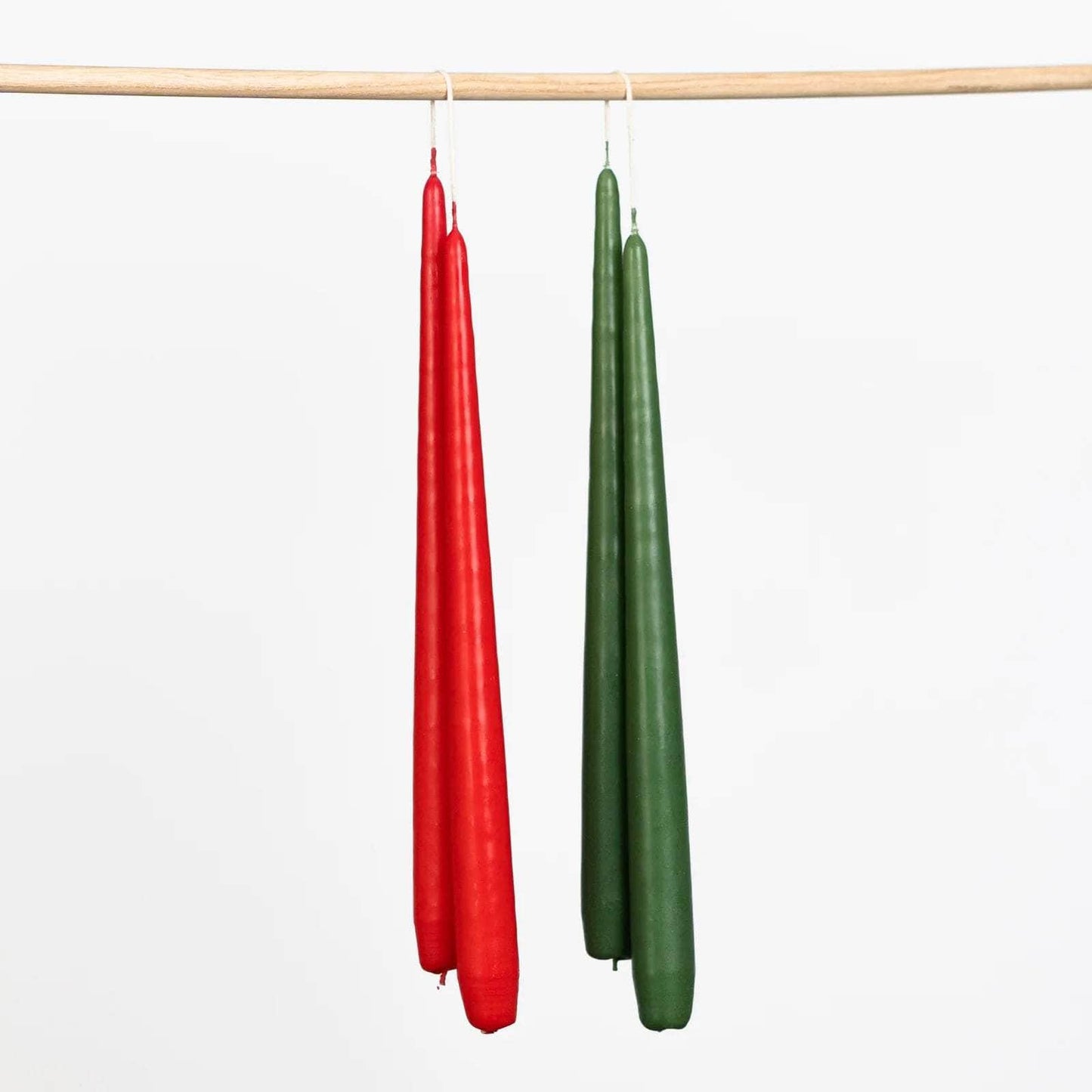 Dark Green Tapered Candles - Set of 2