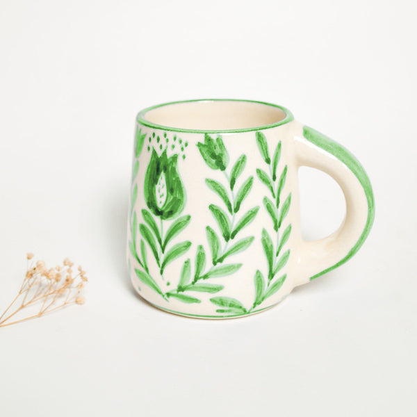 Green Anaar Coffee Mug- , 3.5 X 3 Inches (Set of 4)