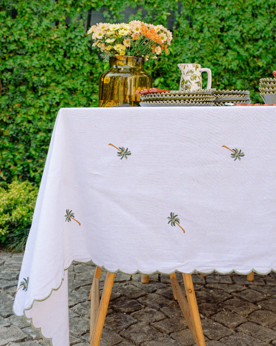 Palm Tree Embroidered Tablecloth