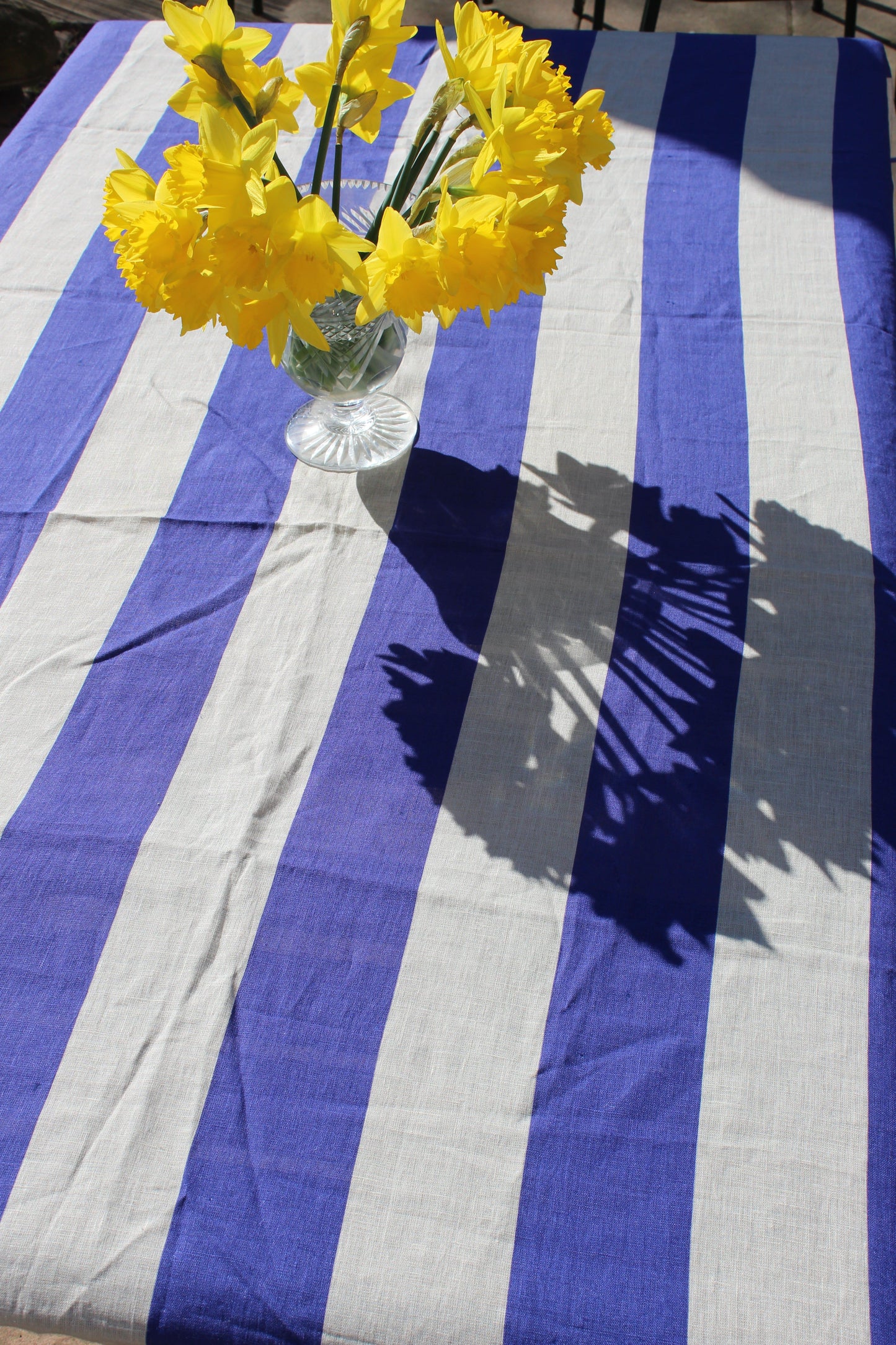 Cobalt Extra Wide Stripe Tablecloth