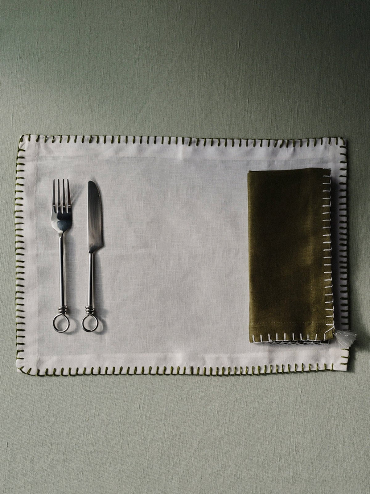 Linen Placemat with Stitching