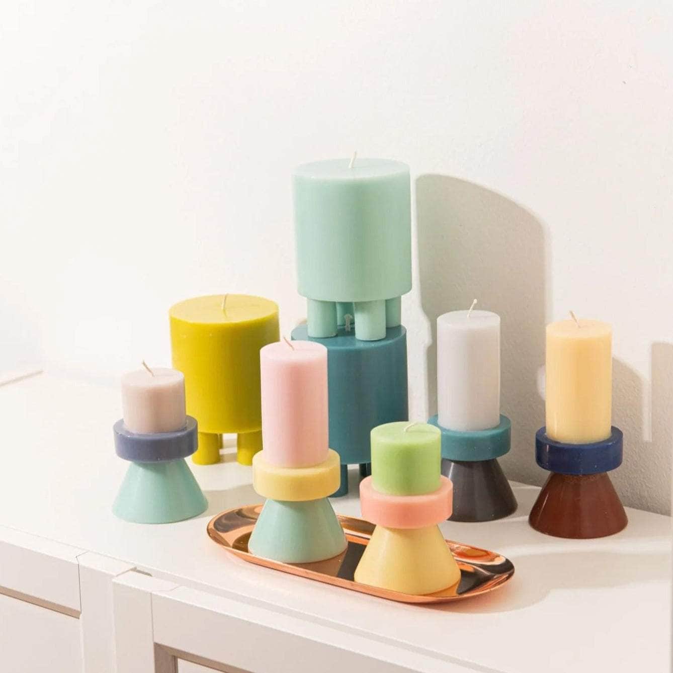 Stack Candle Mini - Nude / Powder Blue / Celeste
